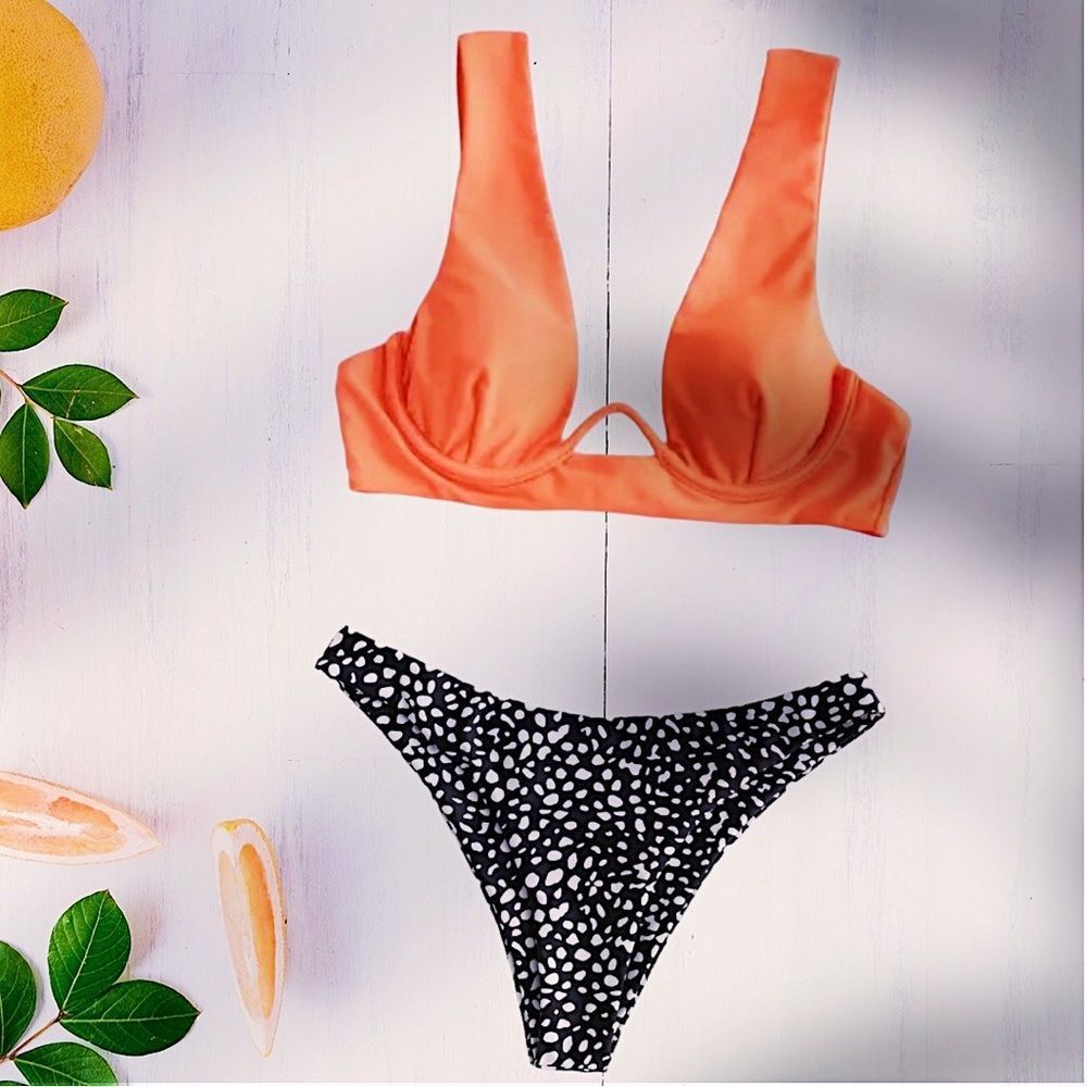 ZAFUL Plunging High Cut Bikini Swimsuit Set